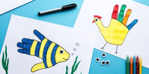 Pictura în contur și animăluțele handprint