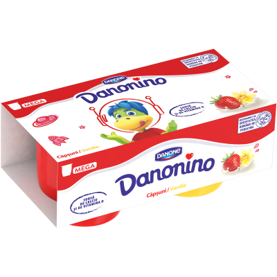 Danonino căpșuni/vanilie 2x90g